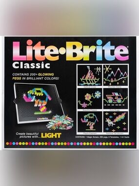 Lite-Brite Classic with Battery Powered Light Bulbs & Colorful Pegs